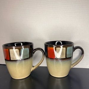Gibson Designs Elite Villena Natural Mug 4"  Set of 2